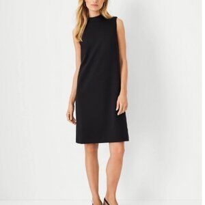 Ann Taylor Sleeveless Mock Neck Shift Dress - Black - Size 18